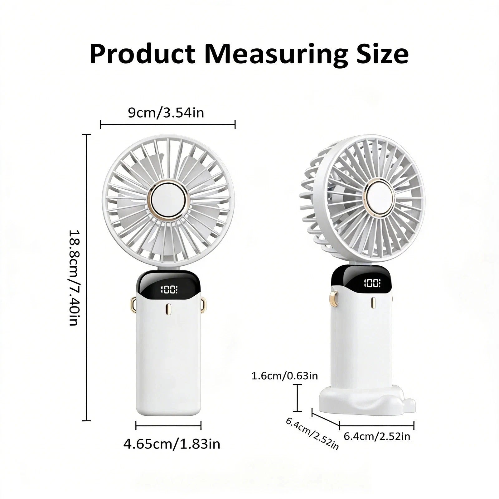 Mini Rechargeable Handheld Fan - Portable Folding USB Cooling Fan for Desk UK
