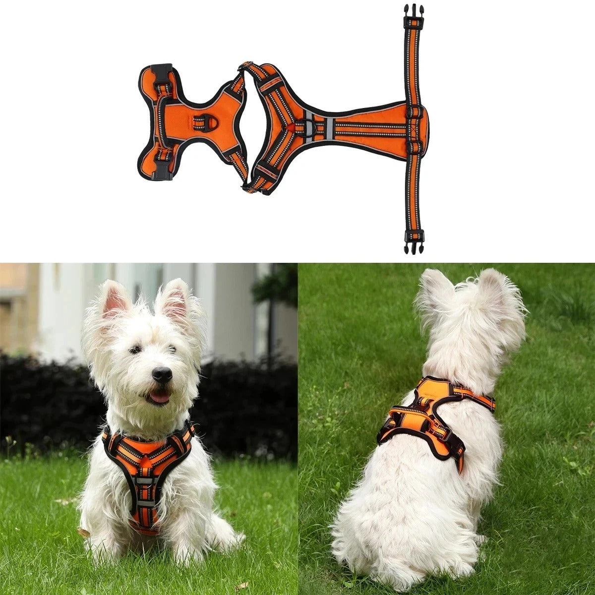 Dog Harness No Pull Adjustable Strong Reflective Vest For Small Medium Dogs Pets