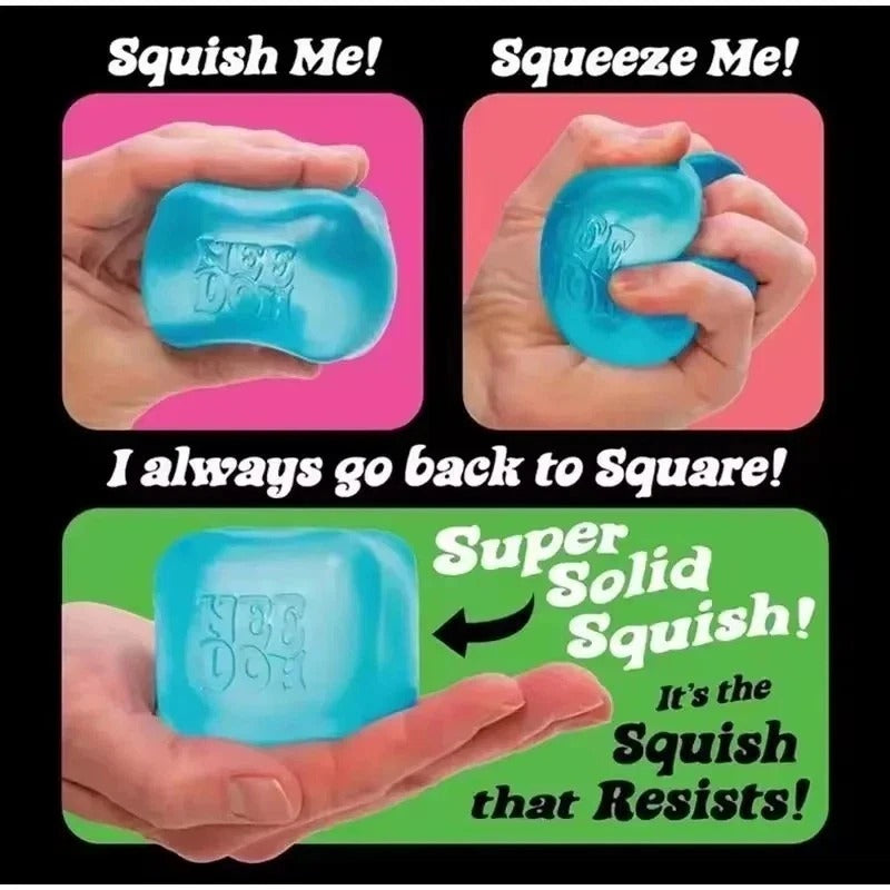 NeeDoh Nice Cube - Sensory Squishy Fidget Toy, Stress Relief, Soft & Firm Feel
