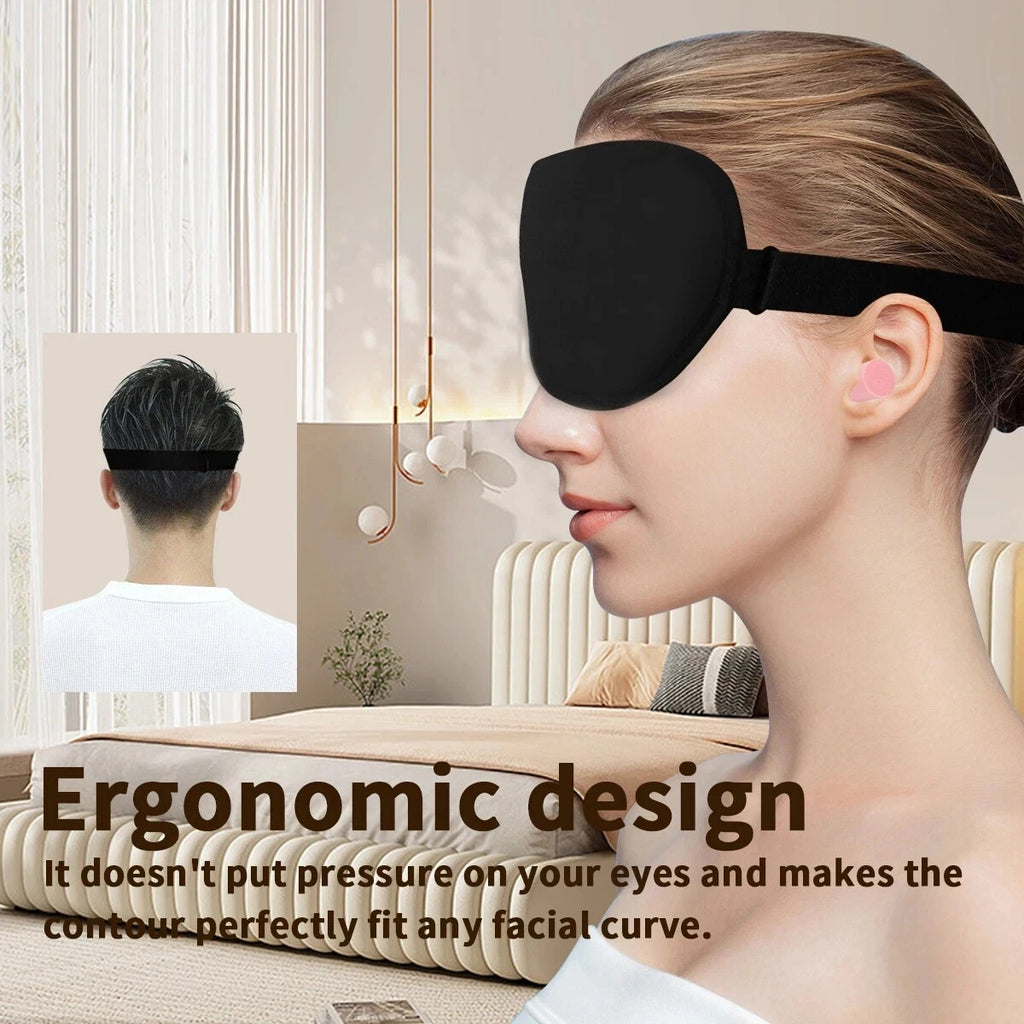 UK Soft Padded Sleep Mask 3D Eye Blackout Luxurious Eye Cover Travel Blindfold