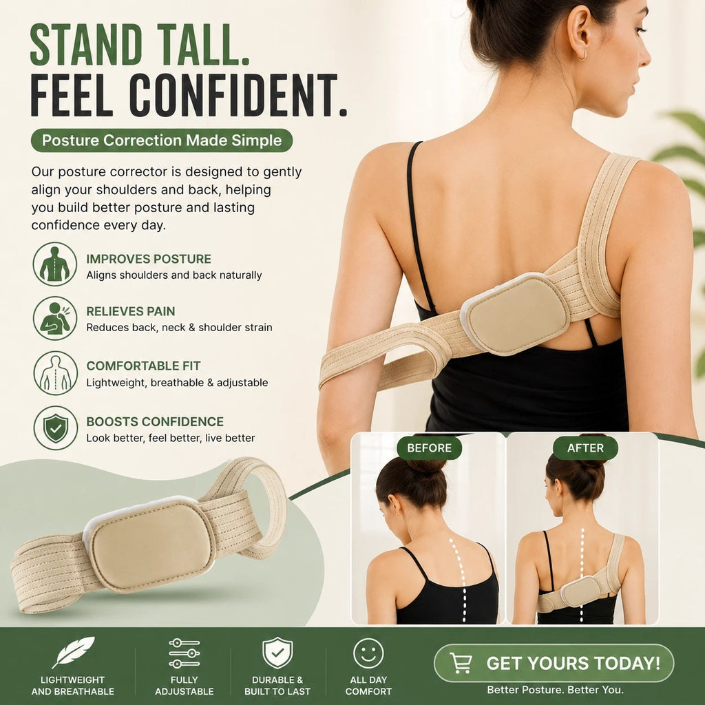 Hunchback Posture Support Belt Shoulder Correction Brace Adustable Men Women UK