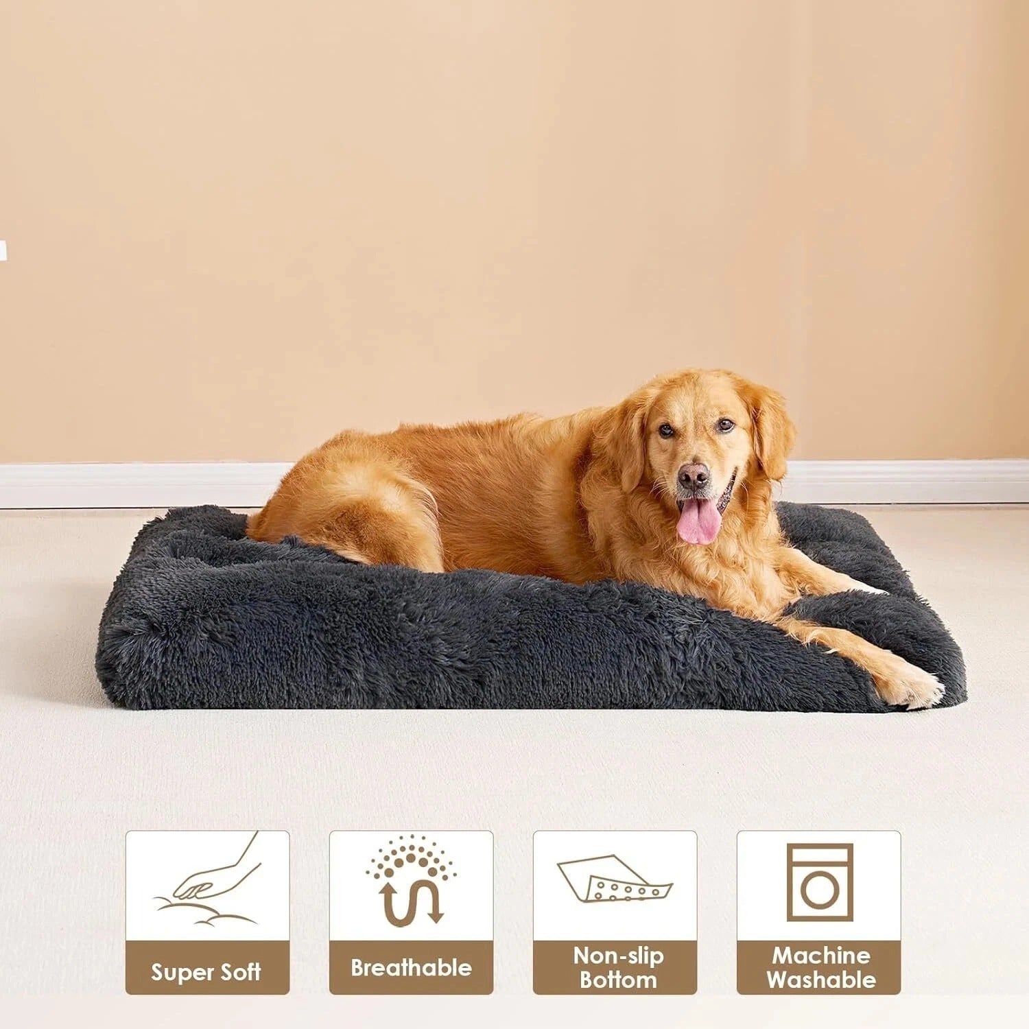 Luxury Calming Dog Bed Soft Washable Pet Cushion Mat for Large Small Dogs Cats U