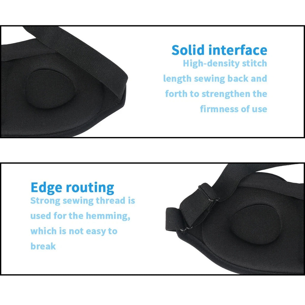 UK Soft Padded Sleep Mask 3D Eye Blackout Luxurious Eye Cover Travel Blindfold