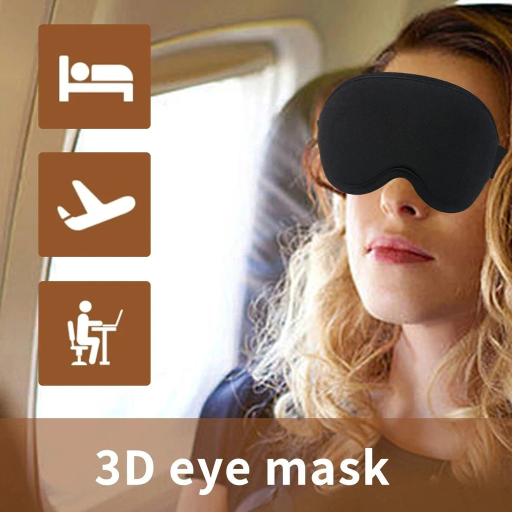 UK Soft Padded Sleep Mask 3D Eye Blackout Luxurious Eye Cover Travel Blindfold