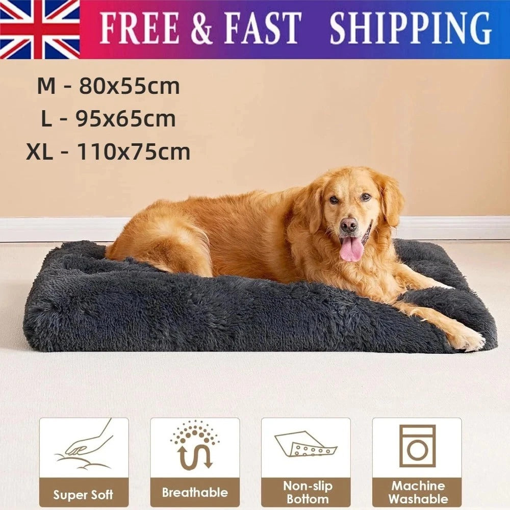 Luxury Calming Dog Bed Soft Washable Pet Cushion Mat for Large Small Dogs Cats U