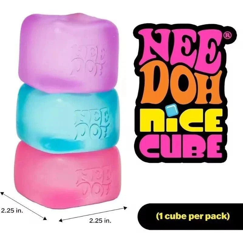 NeeDoh Nice Cube - Sensory Squishy Fidget Toy, Stress Relief, Soft & Firm Feel