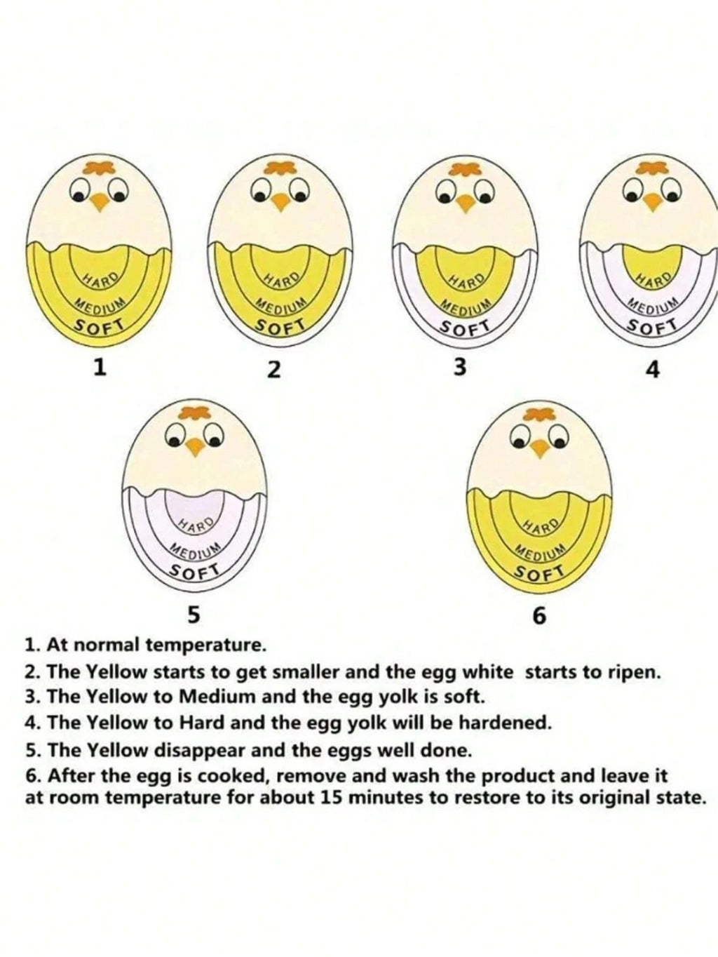 Color Changing Egg Timer – Perfect Soft, Medium & Hard Boiled Eggs Cooker Kitc