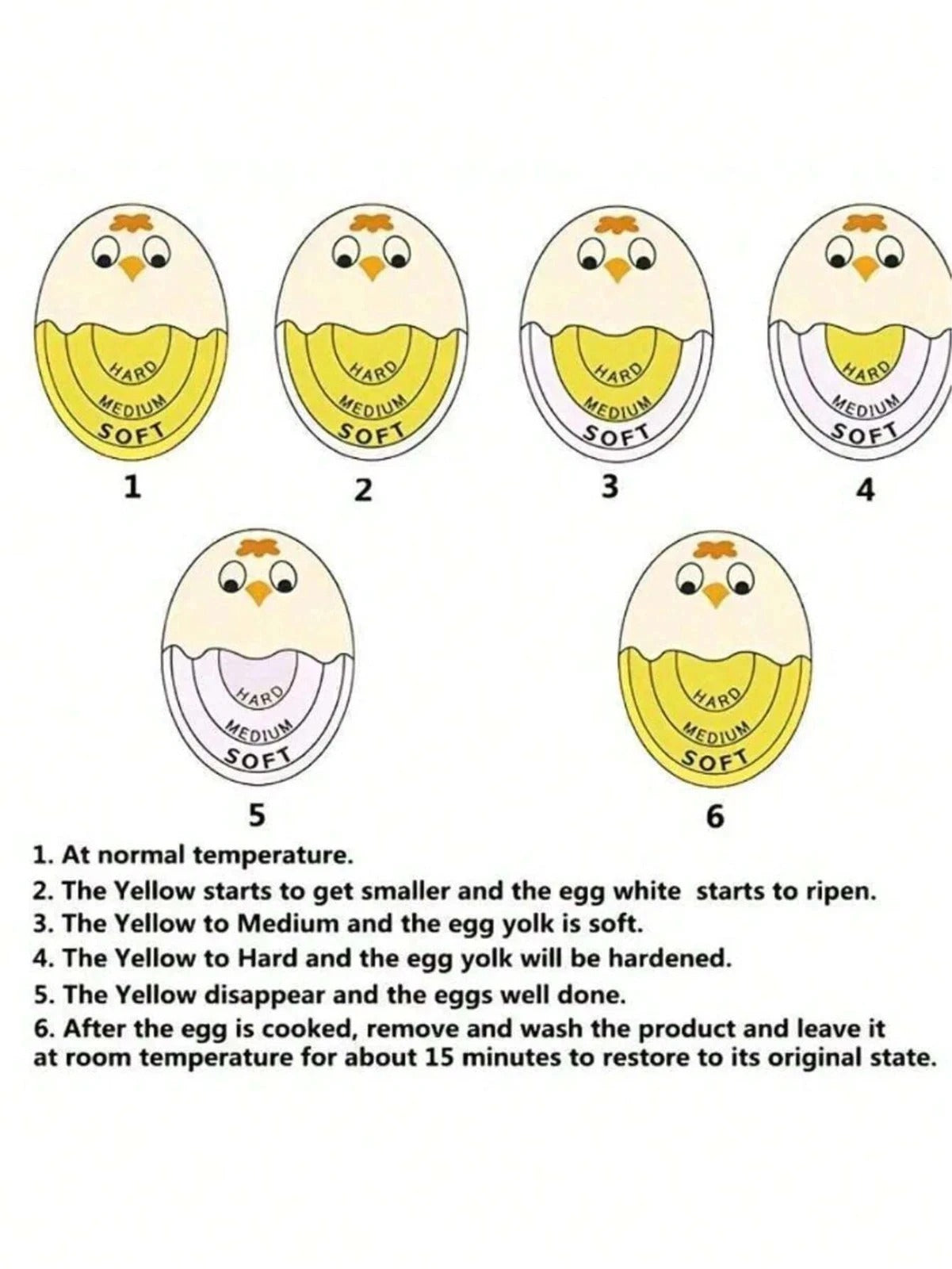 Color Changing Egg Timer – Perfect Soft, Medium & Hard Boiled Eggs Cooker Kitc
