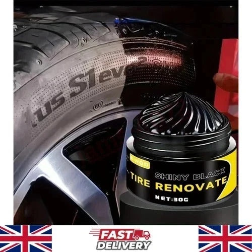 Ultra Black Tire Shine Wax 30g – Long Lasting Tyre Restorer & Protection Gel for