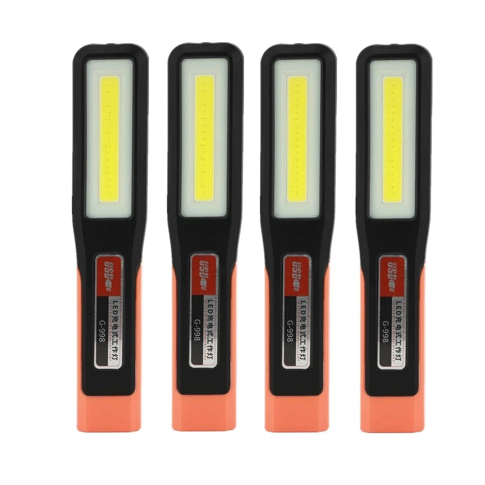 2/4x COB LED Cordless Magnetic Work Light USB Inspection Lamp Torch Rechargeable