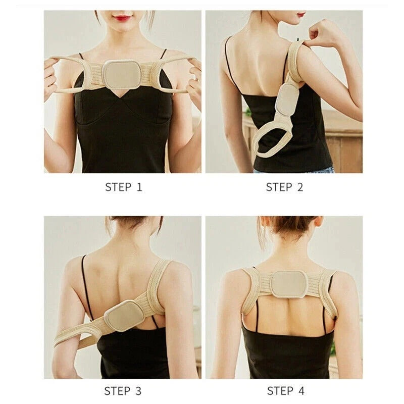 Hunchback Posture Support Belt Shoulder Correction Brace Adustable Men Women UK