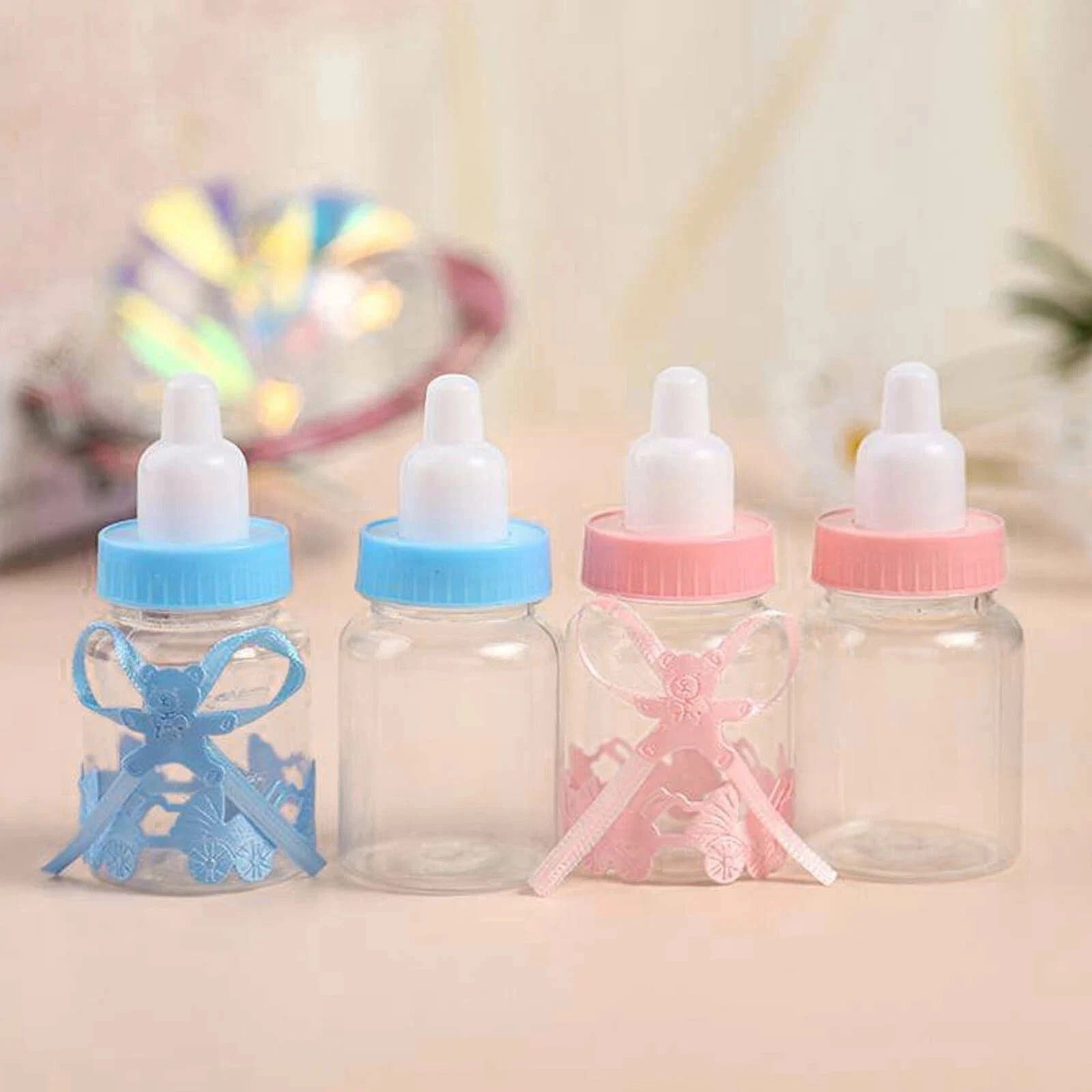 12/24X Fillable Candy Bottles Box Baby Shower Baptism Party Christening New