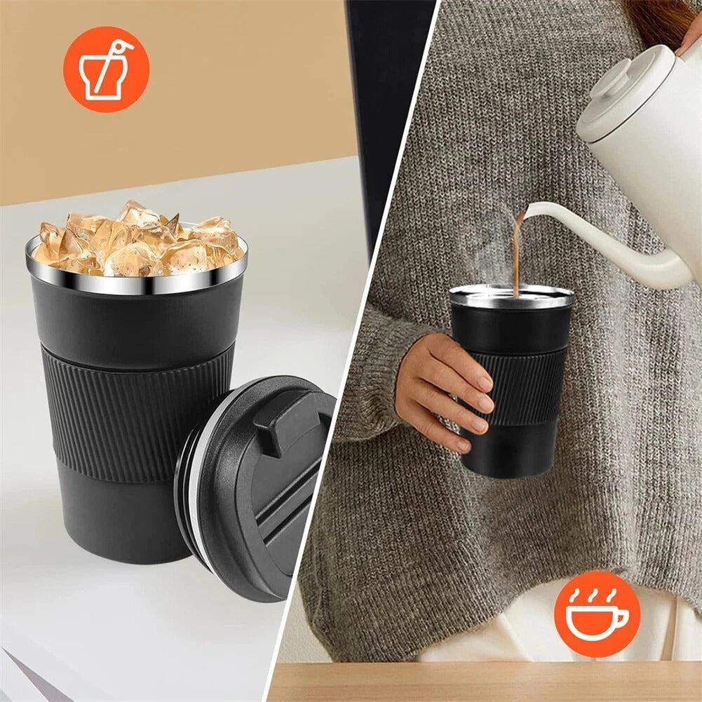510ML Leakproof Thermal Travel Mug – Stainless Steel Insulated Coffee Cup Flask