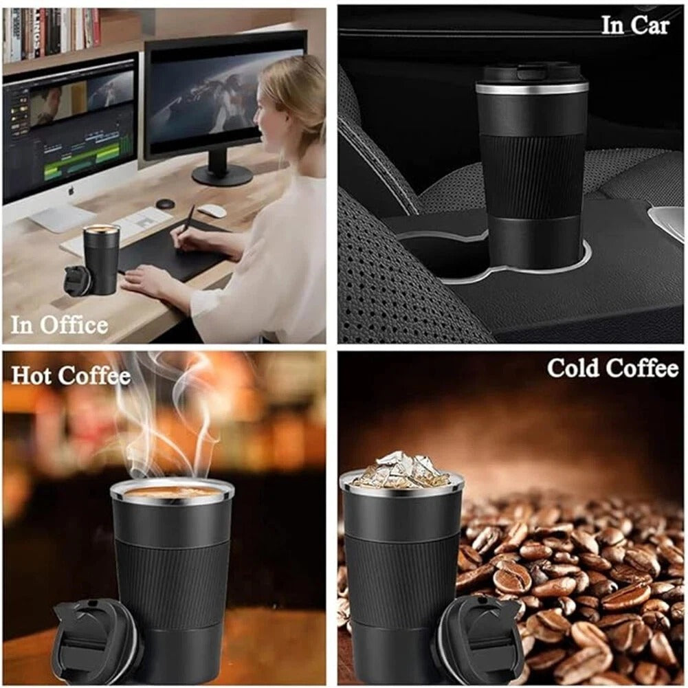 510ML Leakproof Thermal Travel Mug – Stainless Steel Insulated Coffee Cup Flask