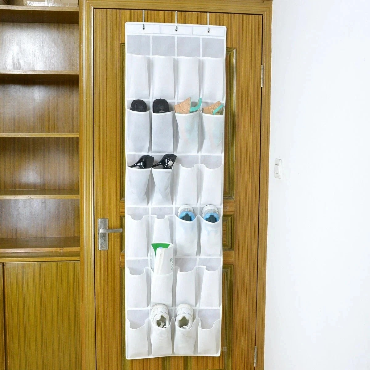 24 Pockets Over Door Hanging Shoe Rack Storage Hanger Holder Organiser Tidy