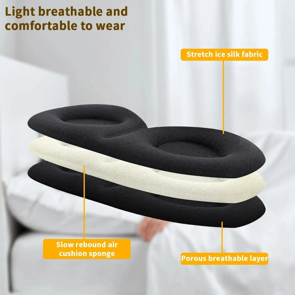 UK Soft Padded Sleep Mask 3D Eye Blackout Luxurious Eye Cover Travel Blindfold