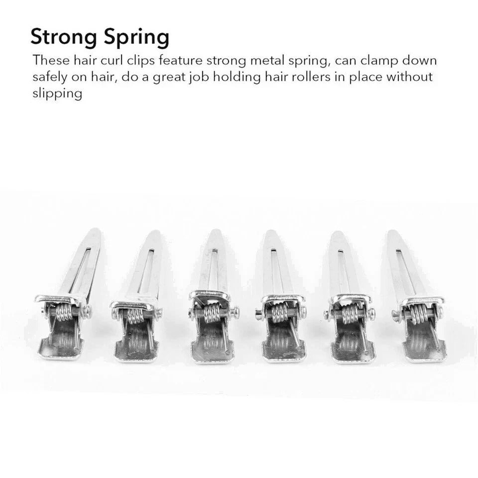 **24PCS Hairdressing Duckbill Clips 4.5cm – Single Hole Pin Curl Sectioning Hair
