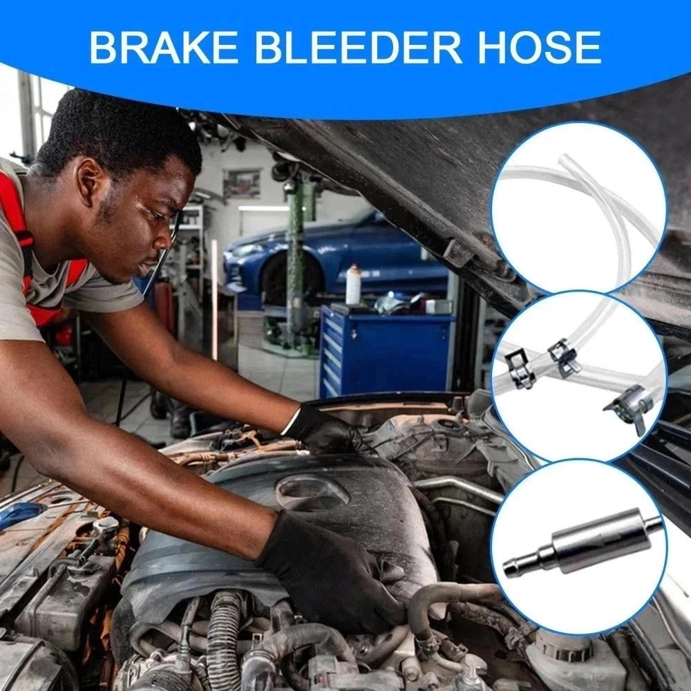 Universal Car Brake Bleeding Kit One Way Valve Hose Pipe Tool for Motorcycle & C
