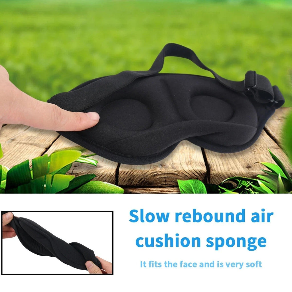 UK Soft Padded Sleep Mask 3D Eye Blackout Luxurious Eye Cover Travel Blindfold