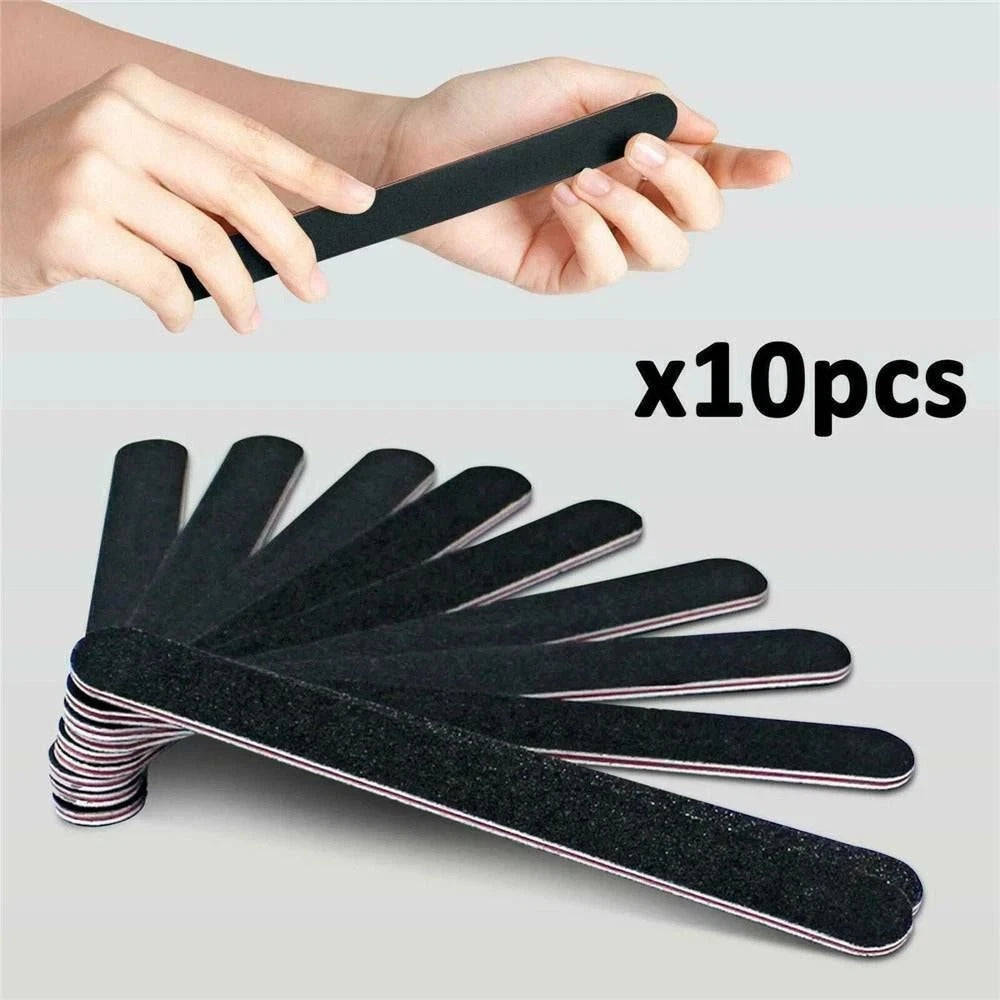 10 PCS DOUBLE SIDED SENSASHES NAIL FILES EMERY BOARD STRAIGHT NAIL FILE 100/180