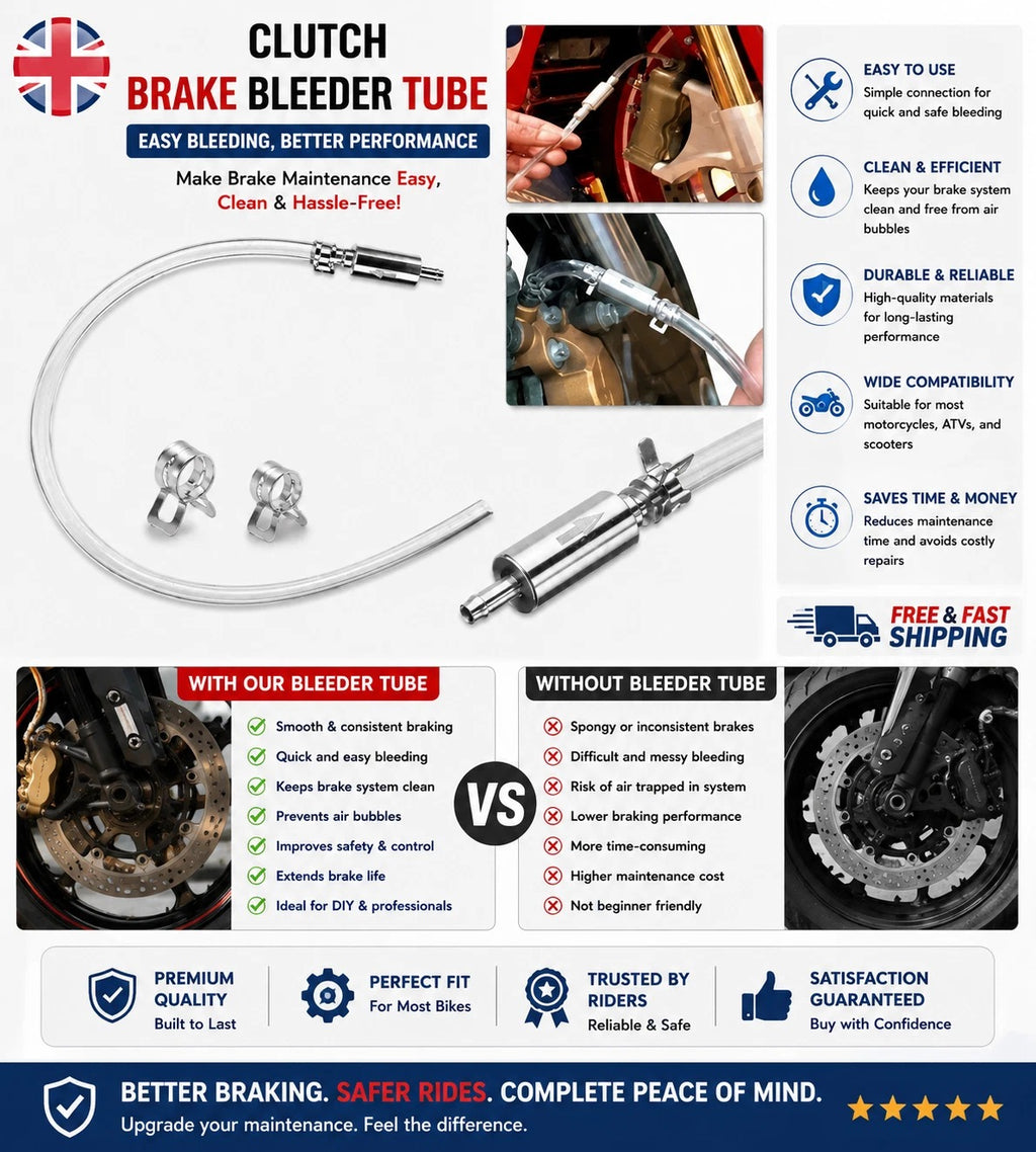 Universal Car Brake Bleeding Kit One Way Valve Hose Pipe Tool for Motorcycle & C