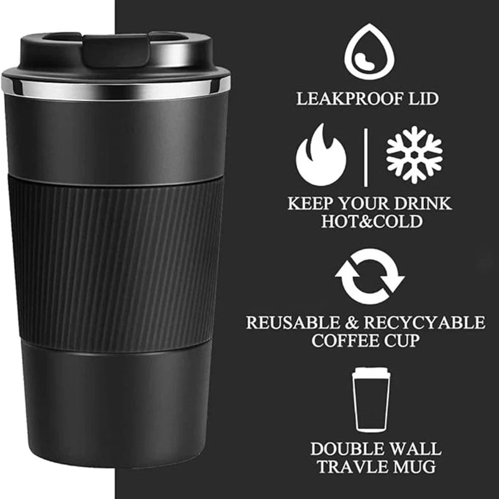 510ML Leakproof Thermal Travel Mug – Stainless Steel Insulated Coffee Cup Flask
