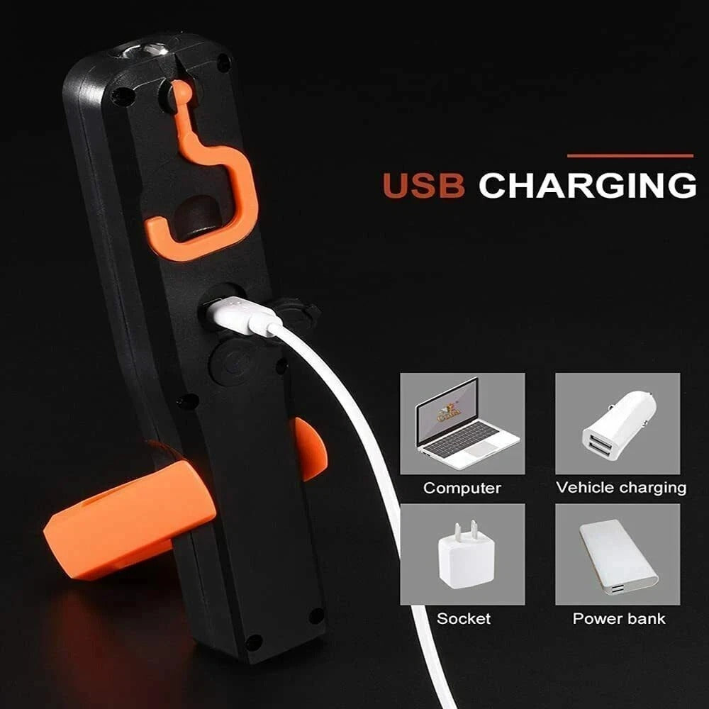 2/4x COB LED Cordless Magnetic Work Light USB Inspection Lamp Torch Rechargeable