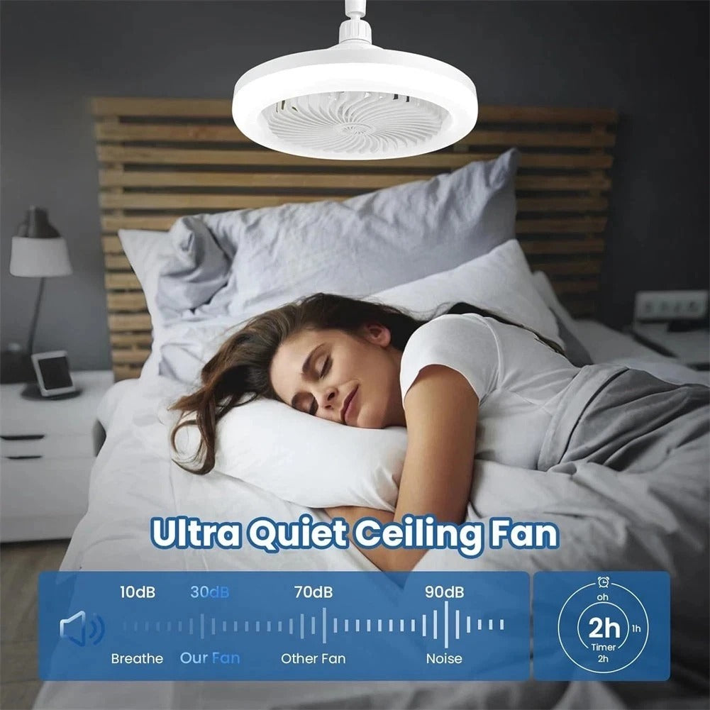 30W LED Ceiling Fan Light with Remote Control – 3 Speed Dimmable 3 Colour Quiet