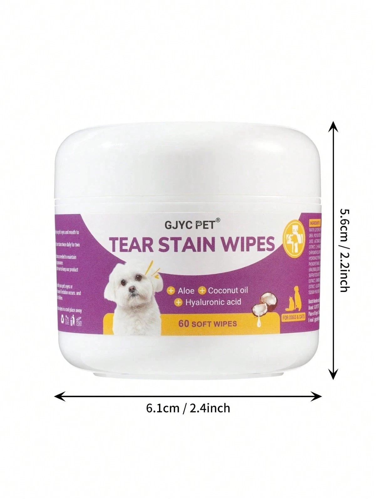 GJYC Pet Eye Wipes for Dogs & Cats – Gentle Tear Stain Remover Cleaning Wipes