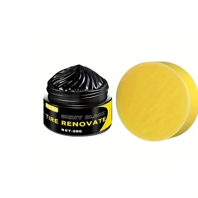 Ultra Black Tire Shine Wax 30g – Long Lasting Tyre Restorer & Protection Gel for