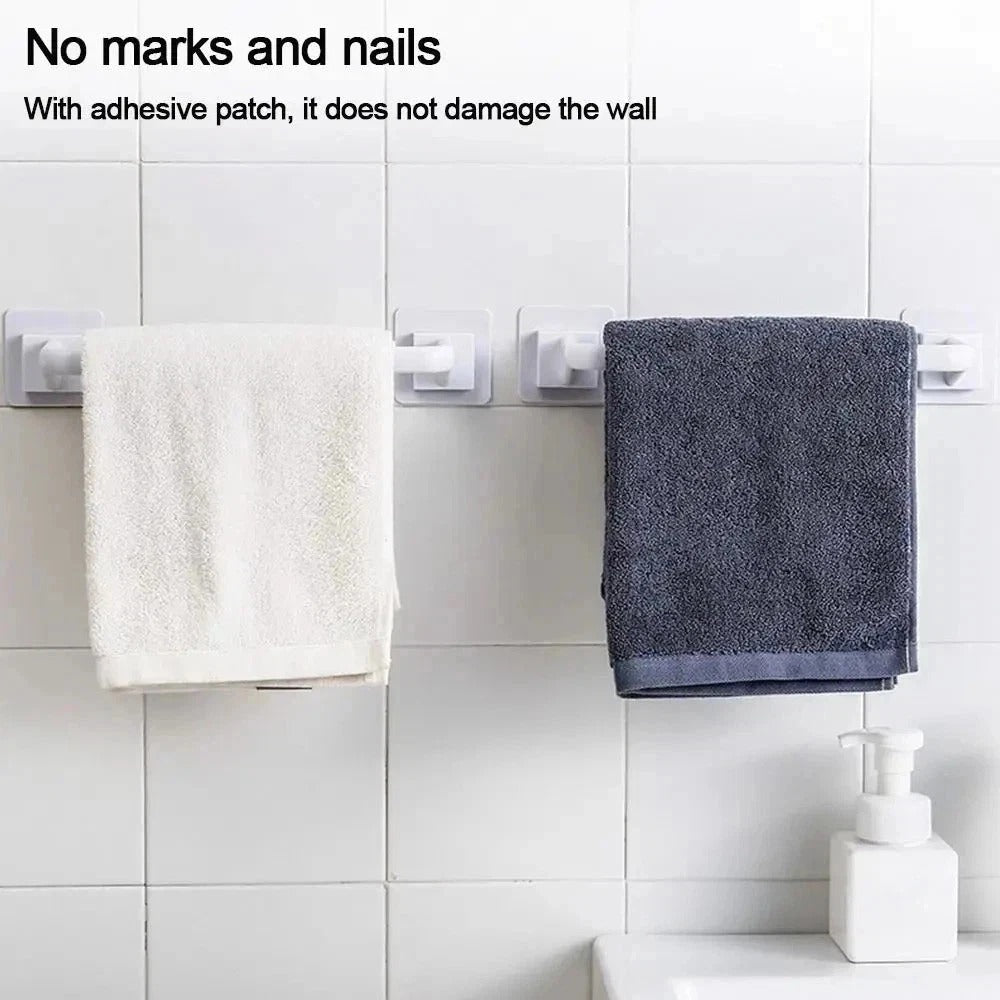 Self Adhesive Towel Rail Holder Bathroom Wall Mounted Stick-On Towel Bar Rack |