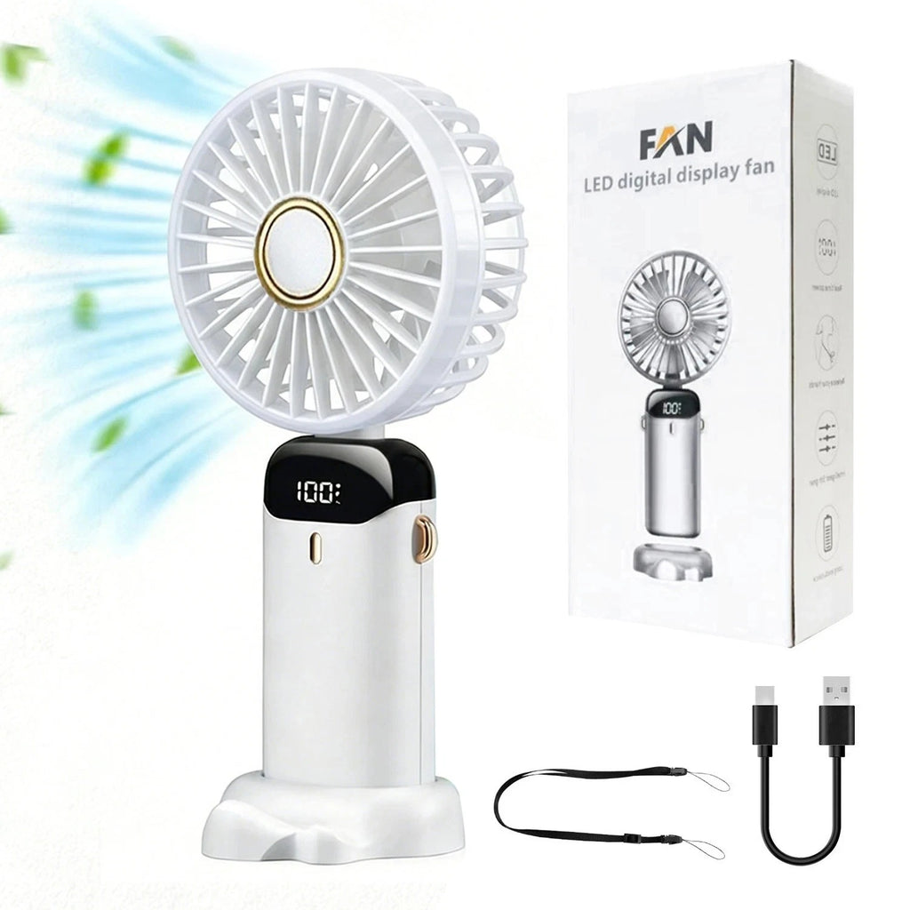 Mini Rechargeable Handheld Fan - Portable Folding USB Cooling Fan for Desk UK
