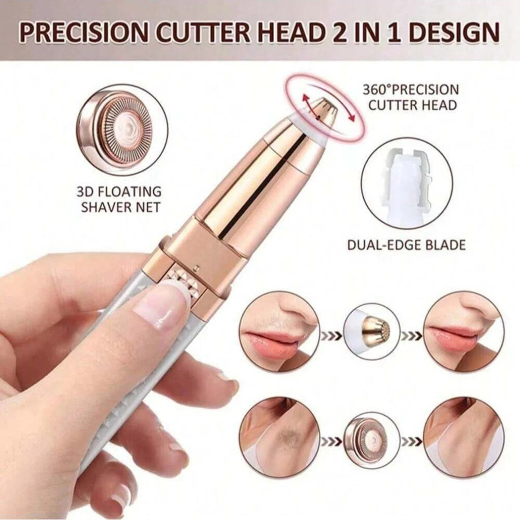 2-in-1 Electric Eyebrow Trimmer & Facial Hair Remover for Women - UK