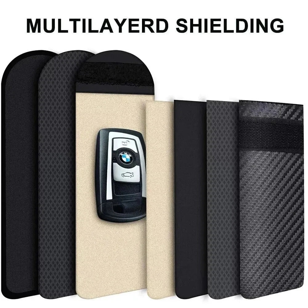 Car Key Signal Blocker Faraday Pouch Case - Fob Keyless RFID Blocking Cage