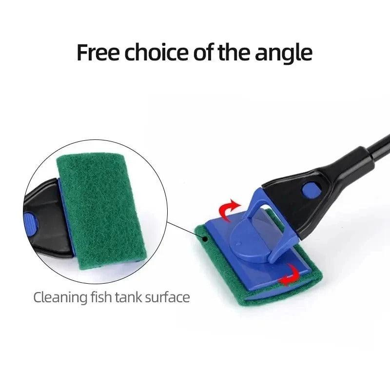 5 in 1 Aquarium Cleaning Kit Glass Brush Scraper Fishnet Fish Tank Cleaner Tools