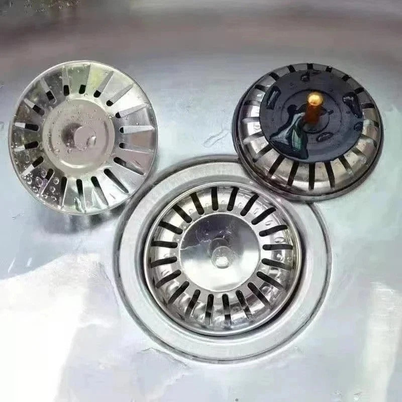 2x Stainless Steel Replacement Kitchen Sink Drain Strainer Drainer Waste Plug UK