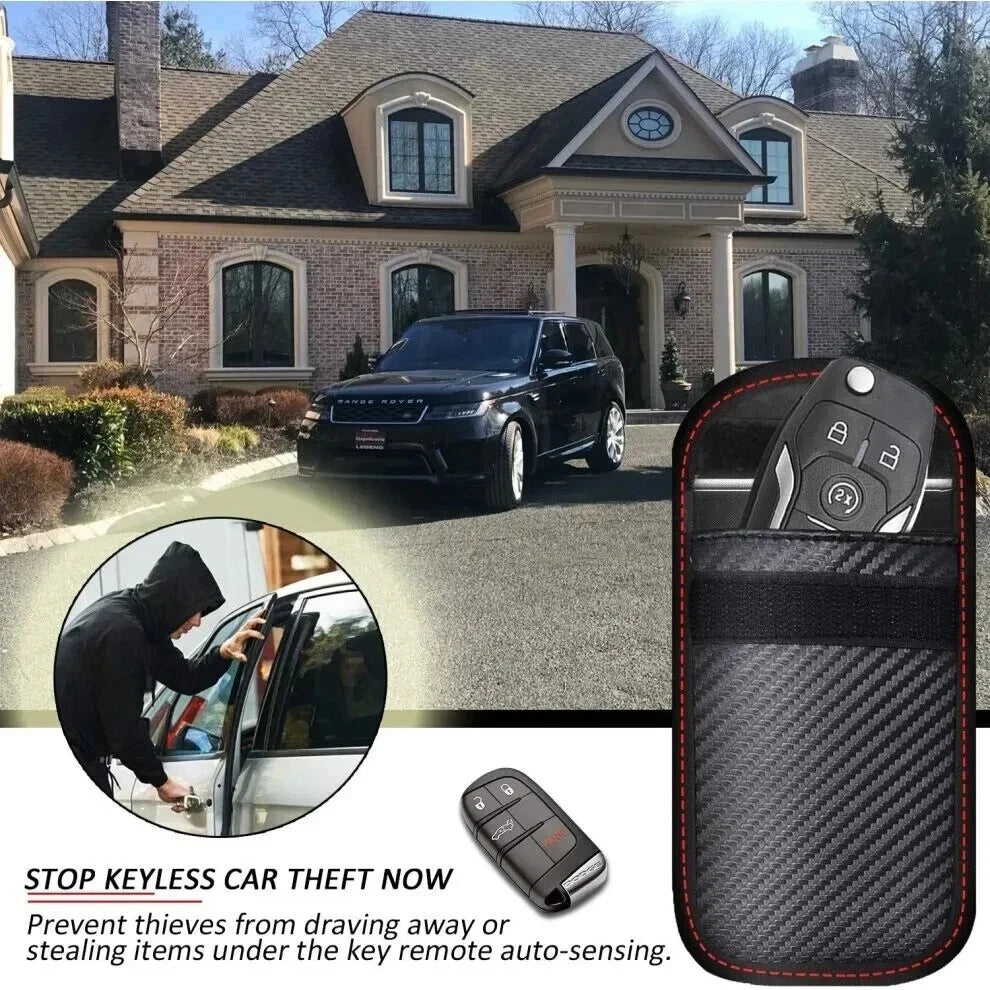 Car Key Signal Blocker Faraday Pouch Case - Fob Keyless RFID Blocking Cage