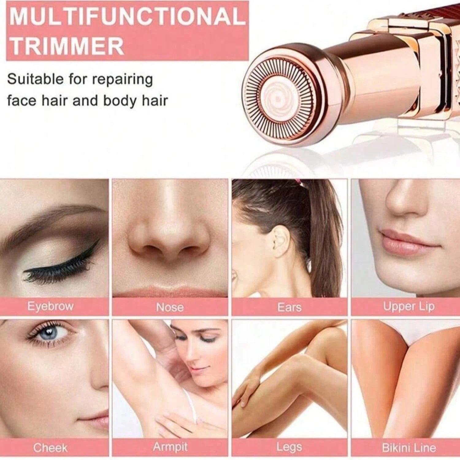 2-in-1 Electric Eyebrow Trimmer & Facial Hair Remover for Women - UK