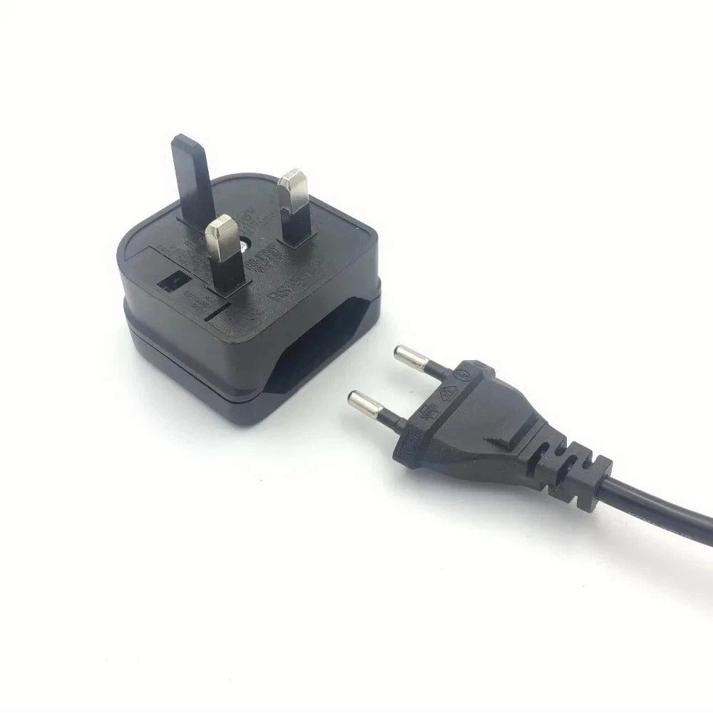 EU European Euro Europe 2-Pin To 3-Pin UK Travel Plug Socket Converter Adapter