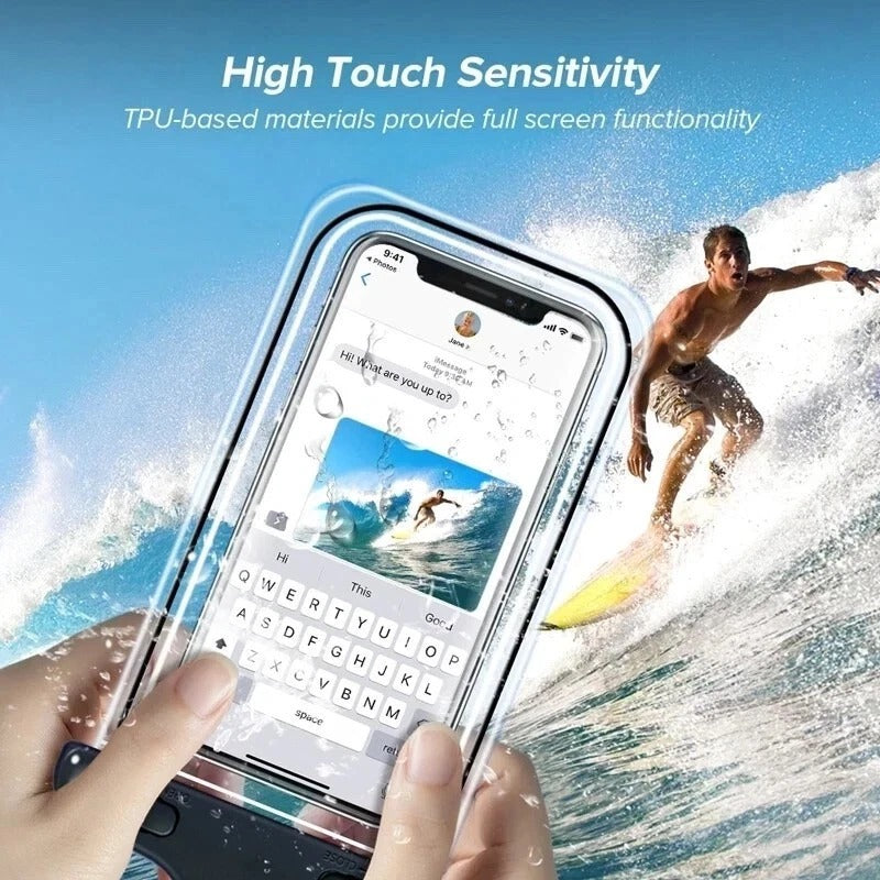 Pack Of 2 Waterproof Phone Pouch Underwater Case Cover Universal Dry Bag Mobile