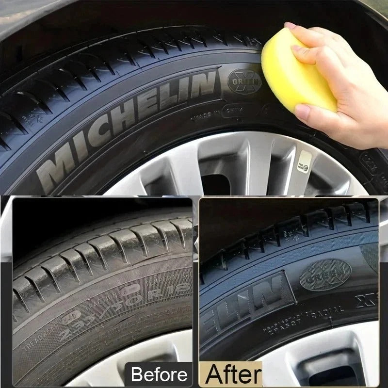 Ultra Black Tire Shine Wax 30g – Long Lasting Tyre Restorer & Protection Gel for