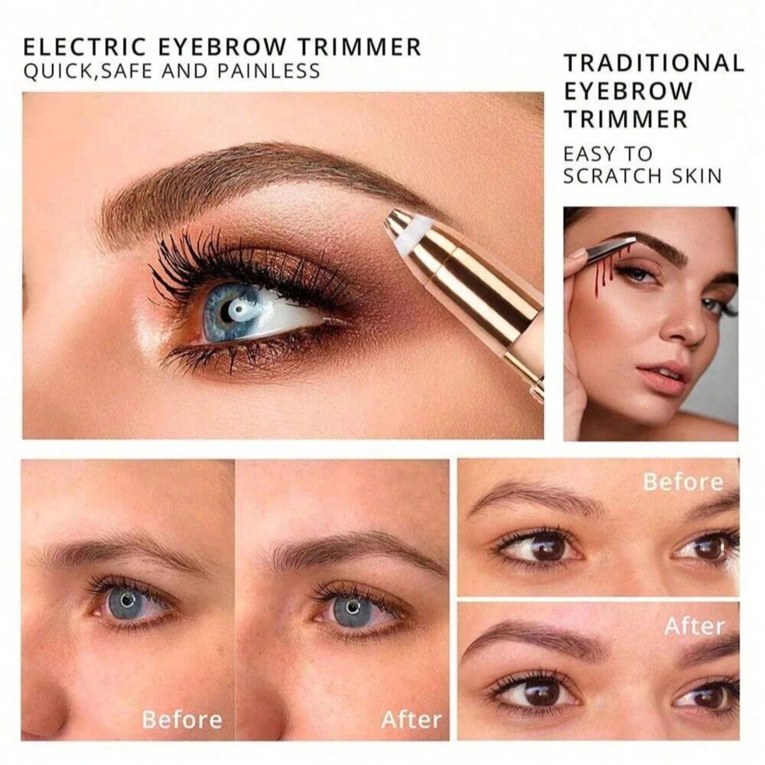 2-in-1 Electric Eyebrow Trimmer & Facial Hair Remover for Women - UK