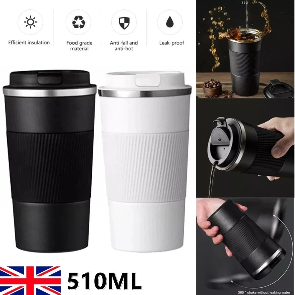 510ML Leakproof Thermal Travel Mug – Stainless Steel Insulated Coffee Cup Flask