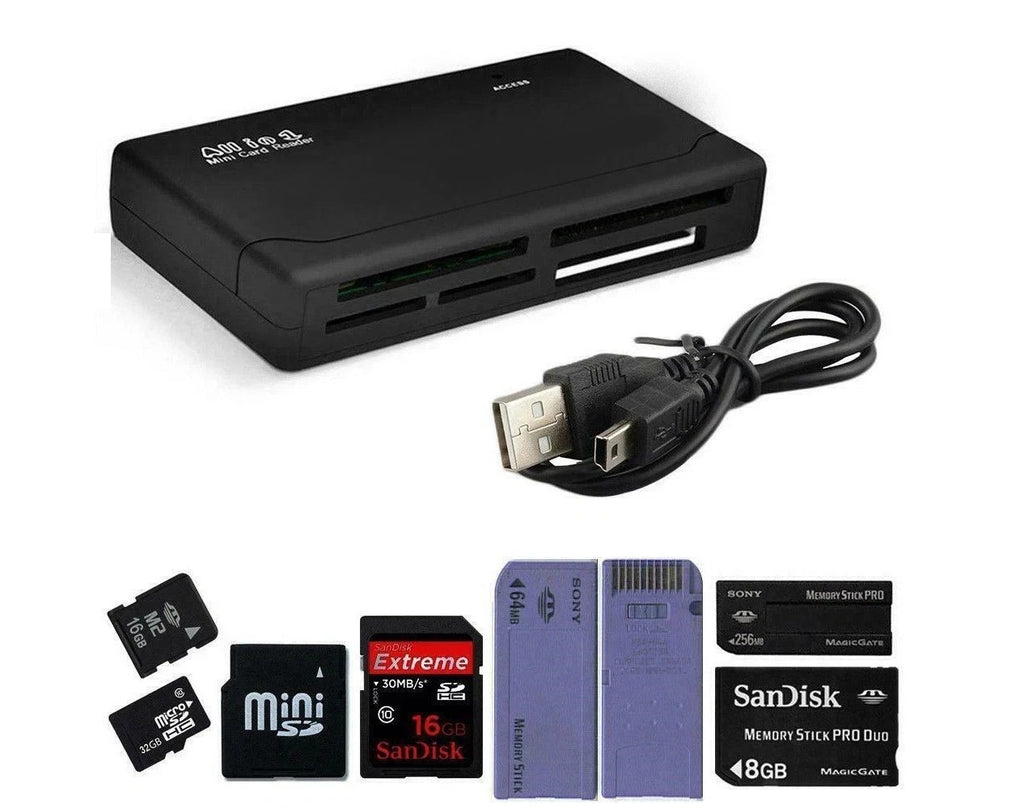 WG® USB 2.0 Memory Card Reader All‑in‑One Adapter SD SDHC Micro SD CF MS M2 XD