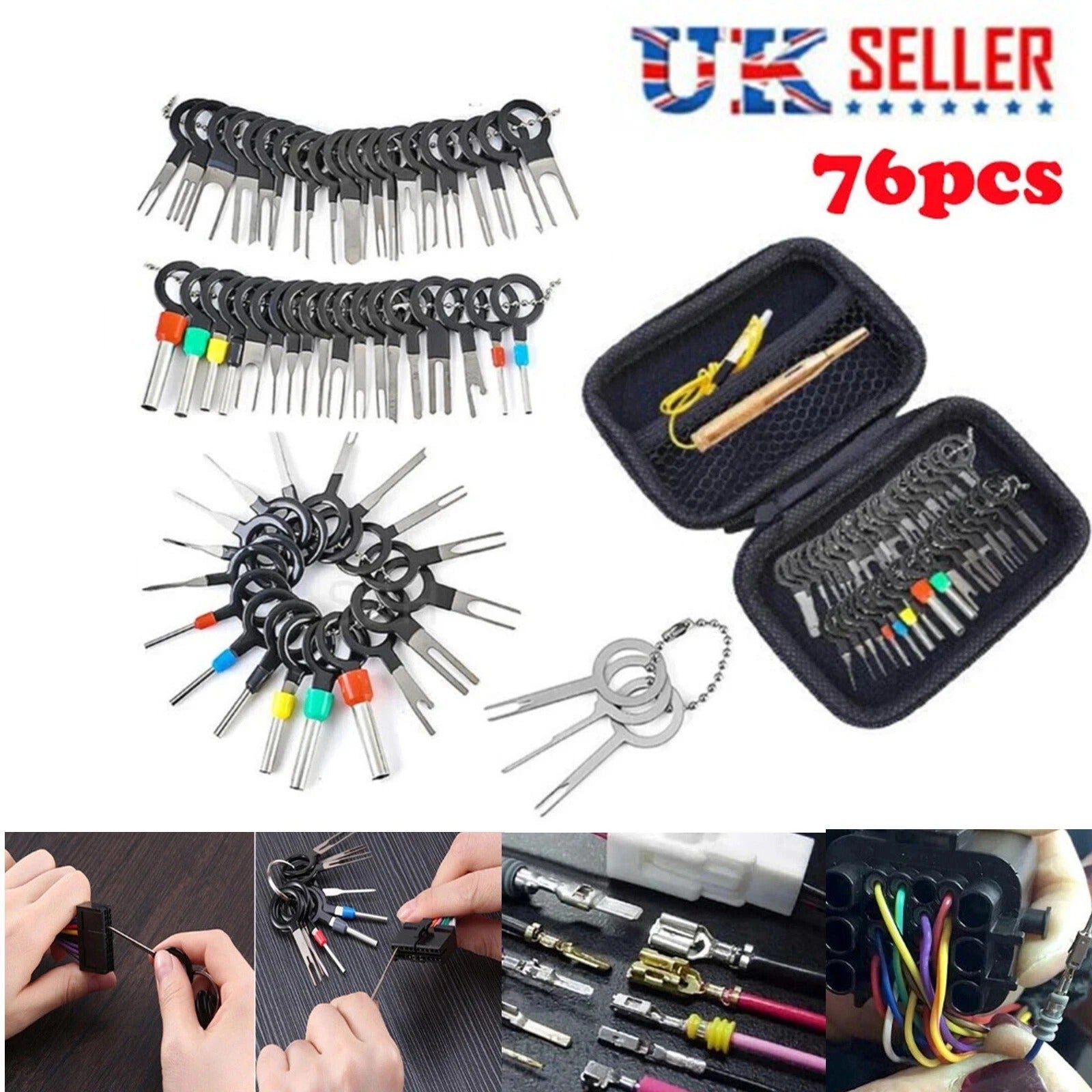 76PCS Car Terminal Removal Tool Kit Universal Pin Extractor Set for Auto W