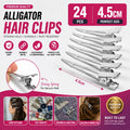 **24PCS Hairdressing Duckbill Clips 4.5cm – Single Hole Pin Curl Sectioning Hair