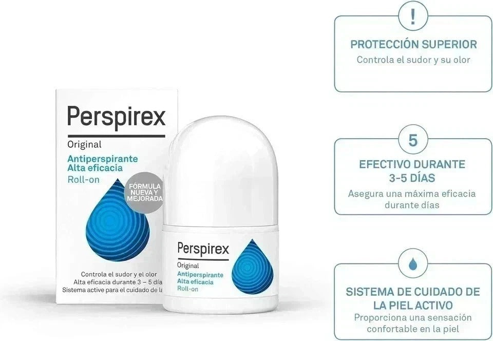 Perspirex Antiperspirant Roll On Strong Sweat & Odour Protection Long Lasting De