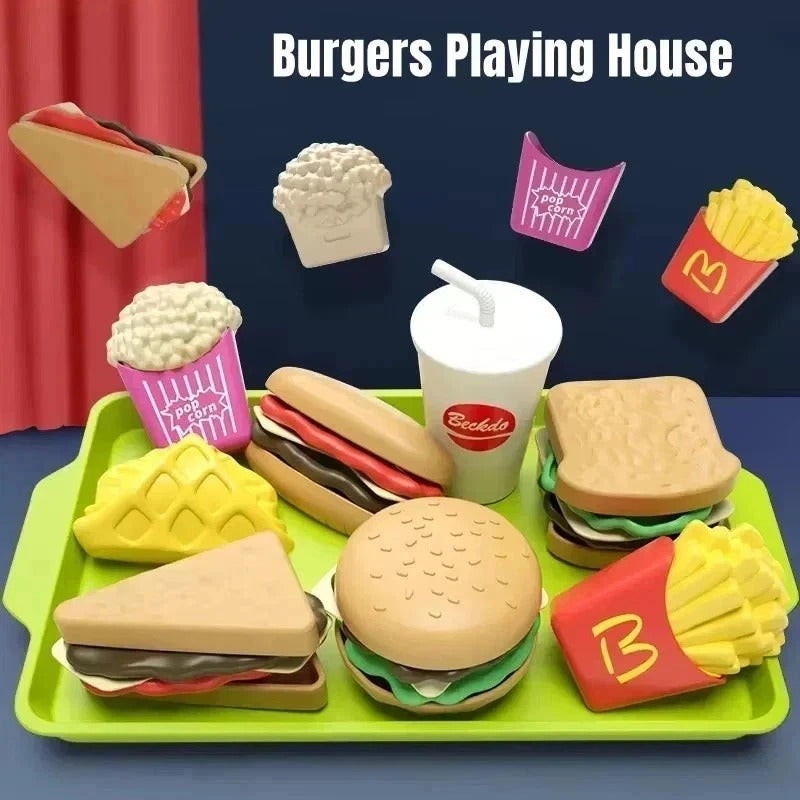 Food Toy Play Food Set Kids Toy Kitchen Accessory Pretend Food for Toddlers