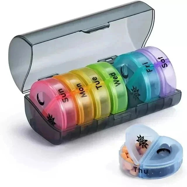 7 Day Weekly Pill Box Organize Medicine Case Container Dispenser Tablet Storage