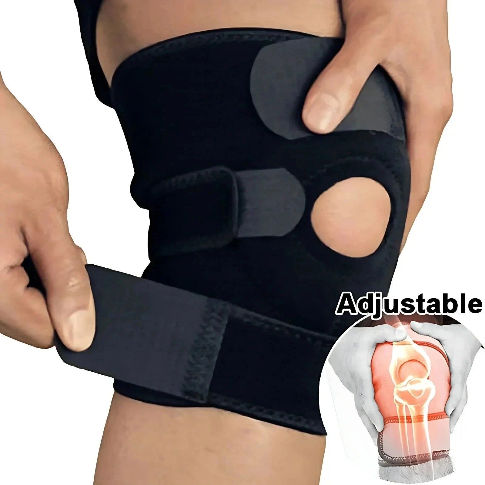 Knee Brace Support Strap for Men & Women | Adjustable Neoprene Patella Stabilise